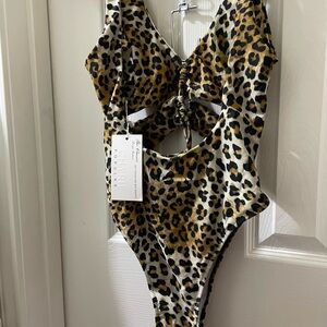 NWT Leopard Print One-Piece Swimsuit